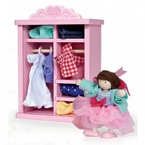 Набор «Гардероб с одеждой и куклой» (Le Toy Van, ME075)